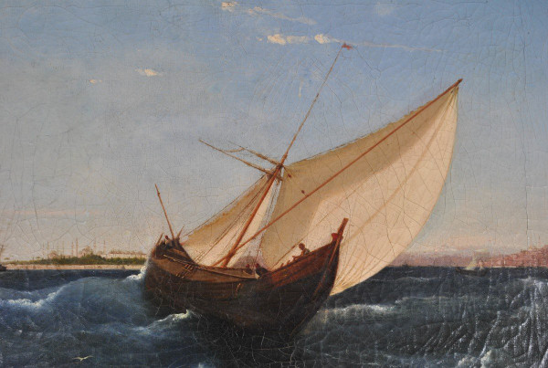 F Berré, Prima nave prima di Costantinopoli, XIX secolo