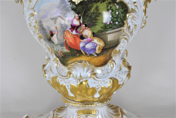 Large Porcelain Bridal Vase, Mid-19th Century