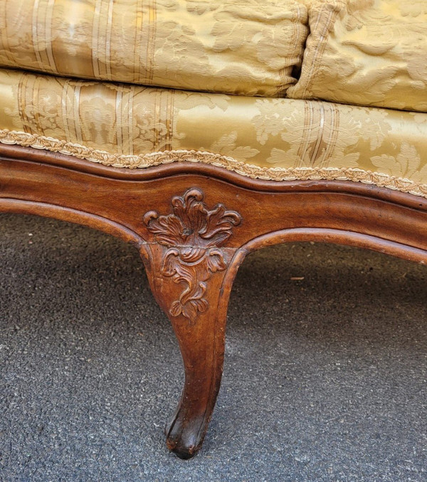 *Offre spéciale *Grande Banquette En Noyer d'époque Louis XV, XVIIIème Siècle