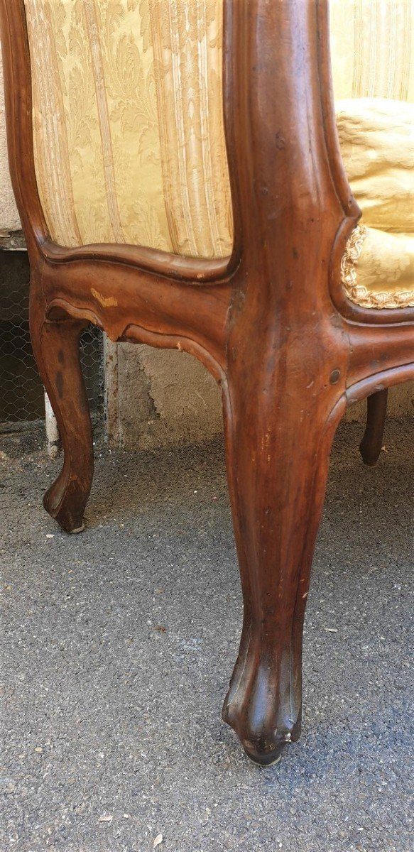 *Offre spéciale *Grande Banquette En Noyer d'époque Louis XV, XVIIIème Siècle