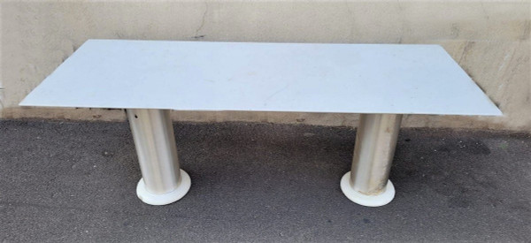 *Offre spéciale *Lino Sabattini, Console In Marble And Brushed Aluminum, 20th Century