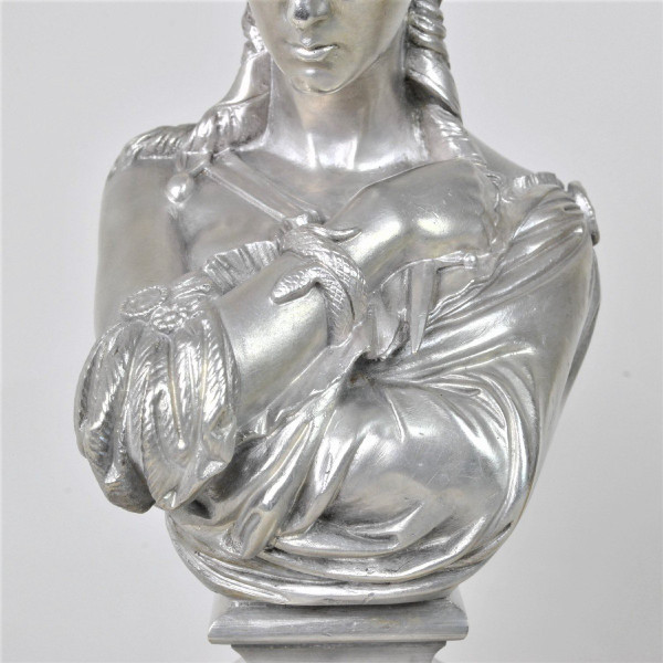 Clesinger / Collas, Pair Of Busts In Silvered Bronze, 19th Century