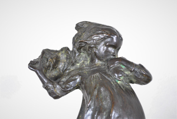 Robin Shippard, Little Girl With Puppy, Bronze Signed And Dated 1901