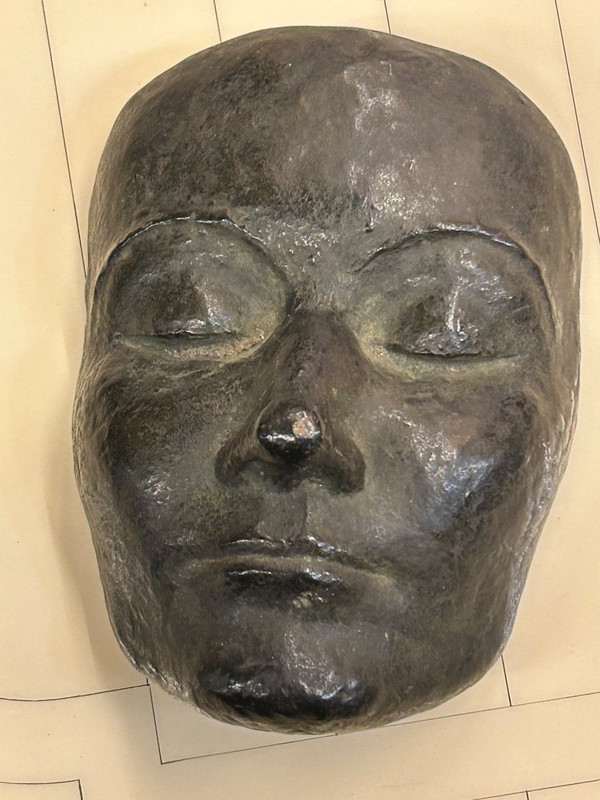 Bronze Mask Signed Seiler Dated 45 - Height 16 Cm