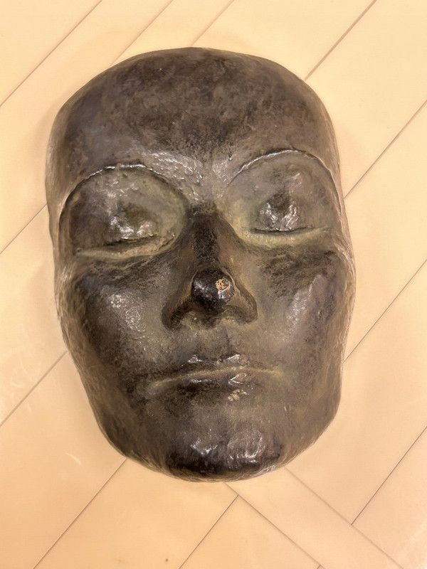 Bronze Mask Signed Seiler Dated 45 - Height 16 Cm