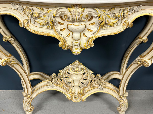 Louis XV Style Lacquered And Gilded Wood Console circa 1900