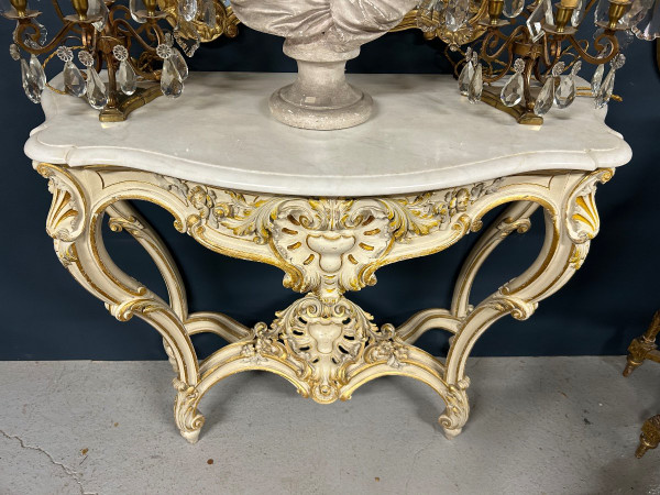 Louis XV Style Lacquered And Gilded Wood Console circa 1900