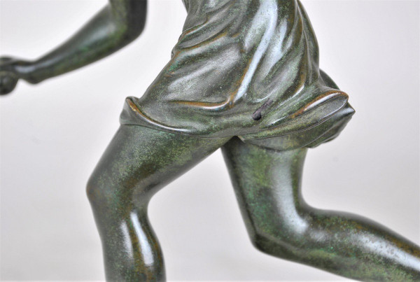 P Le Faguays, Woman with a Ball, Signed Bronze, Art Deco, 20th Century