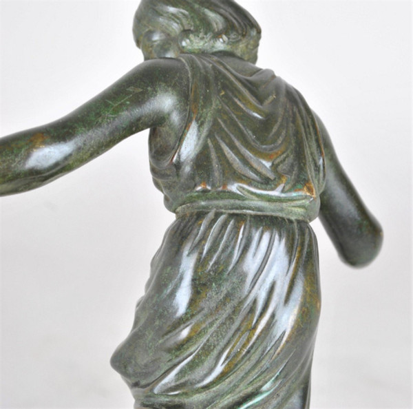 P Le Faguays, Woman with a Ball, Signed Bronze, Art Deco, 20th Century