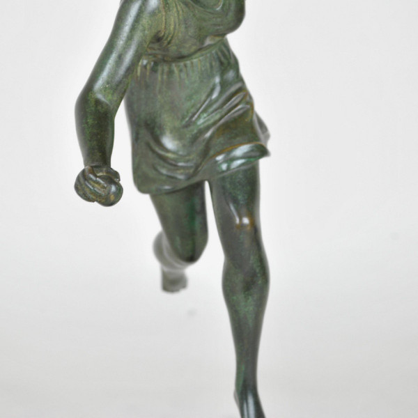 P Le Faguays, Woman with a Ball, Signed Bronze, Art Deco, 20th Century