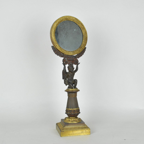 Bronze Table Mirror, Restoration Period, 19th Century