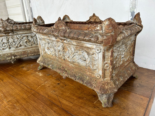 Pair Of Late 19th Century Cast Iron Planters