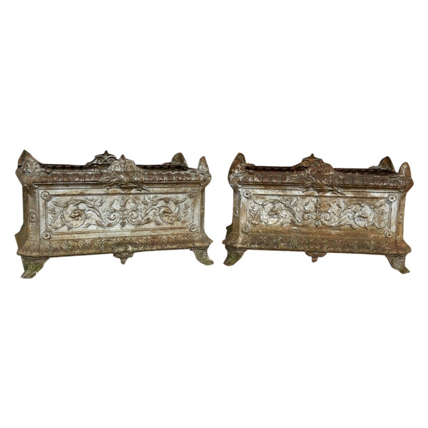 Pair Of Late 19th Century Cast Iron Planters