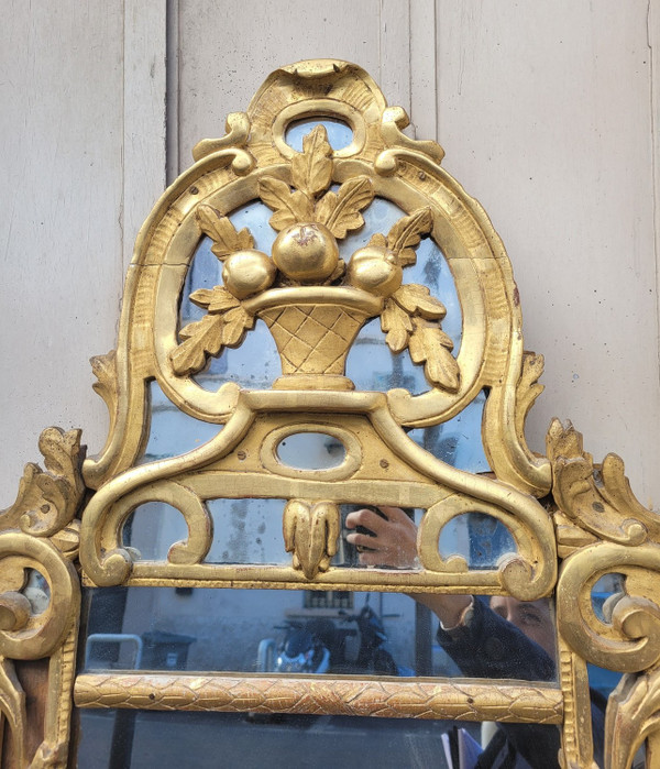 Beaucaire, Miroir Provençal En Bois Doré,  Fin XVIIIème Siècle