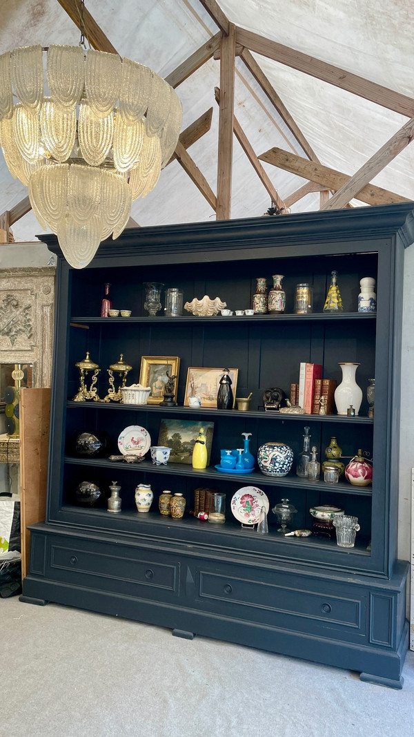 Painted Wooden Bookcase, Early 20th Century