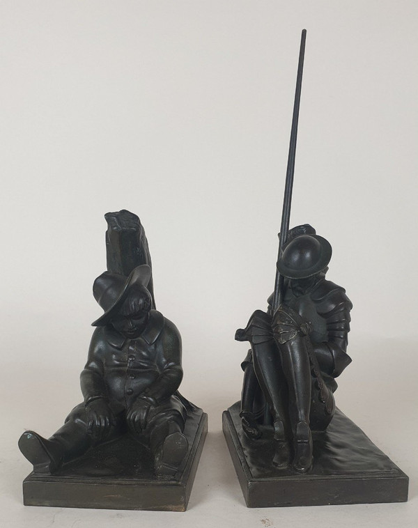 Janle / Max Le Verrier, Pair Of Don Quixote Bookends, Art Deco, 20th Century