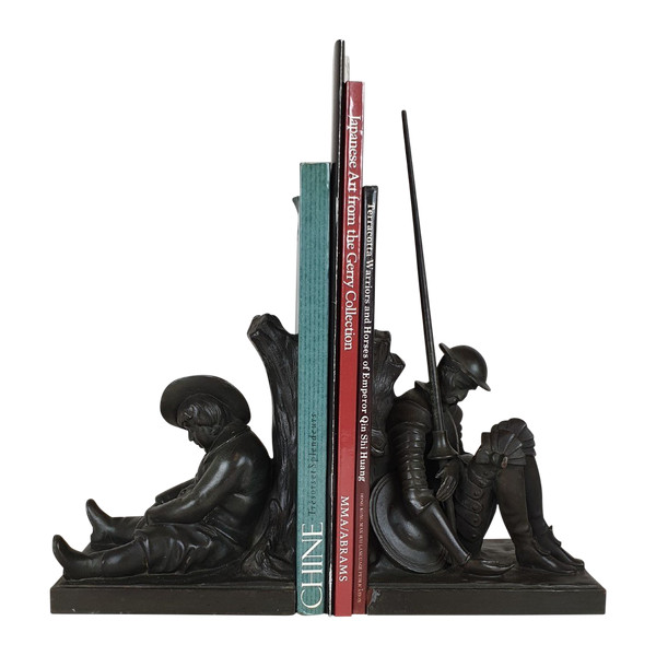 Janle / Max Le Verrier, Pair Of Don Quixote Bookends, Art Deco, 20th Century