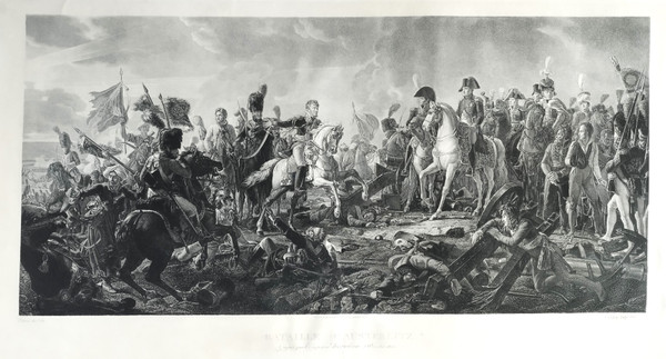 Battle Of Austerlitz After Gérard 19th C Engraving Etching Old Print