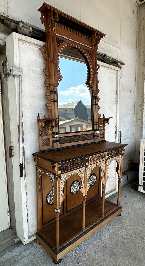 Atelier De Giuseppe Parvis - Large Console And Its Mirror Egypt About 1880