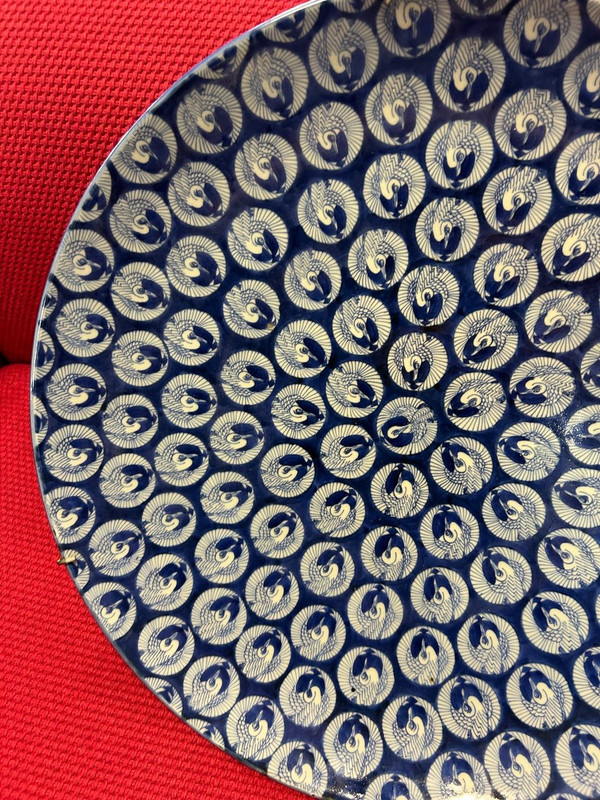 Huge Late 19th Century Japanese Porcelain Dish - Diameter 55 Cm