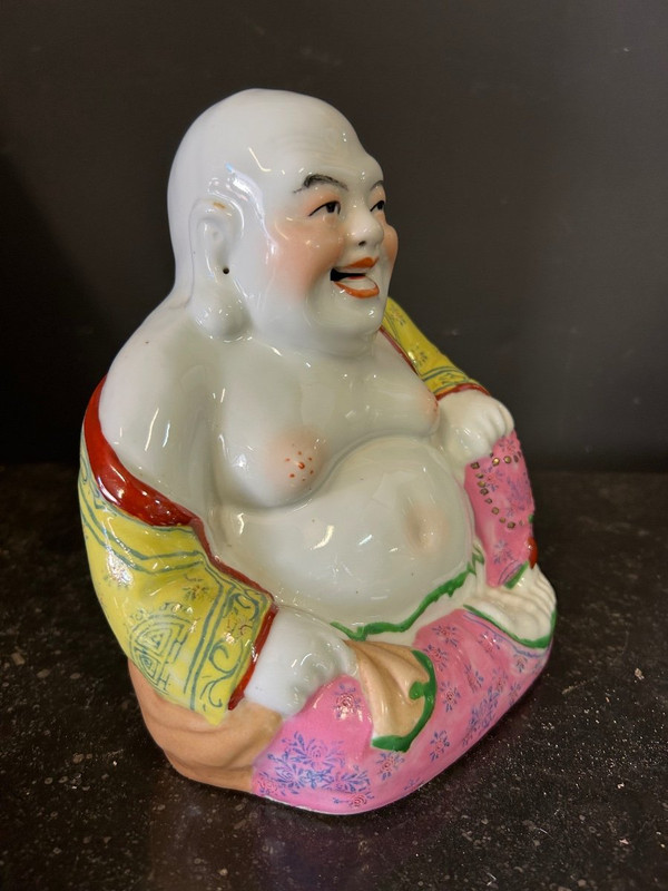 Buddha - Budai - Putai Rieur Porcellana smaltata in policromia Cina Inizio XX secolo