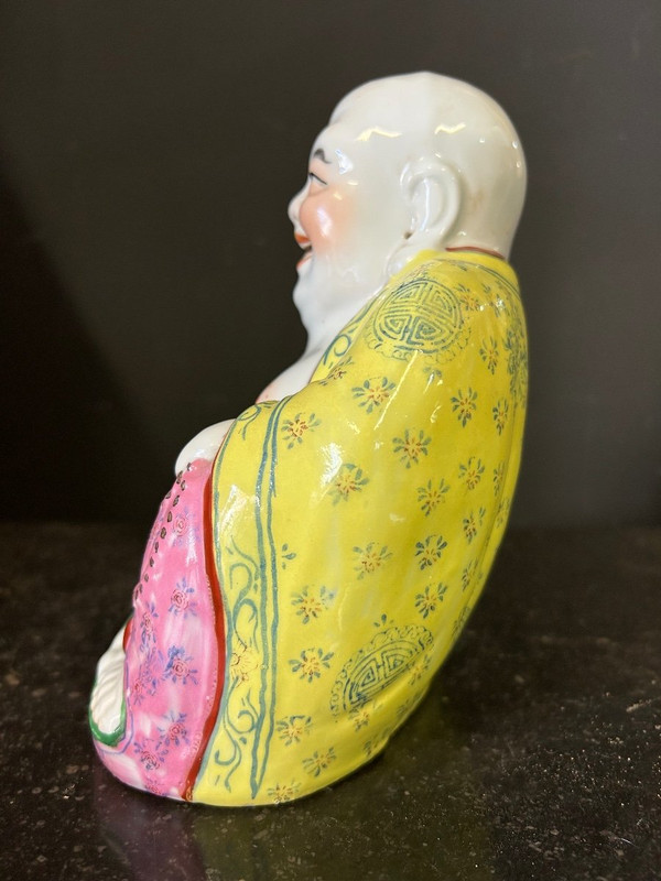 Buddha - Budai - Putai Rieur Porcellana smaltata in policromia Cina Inizio XX secolo