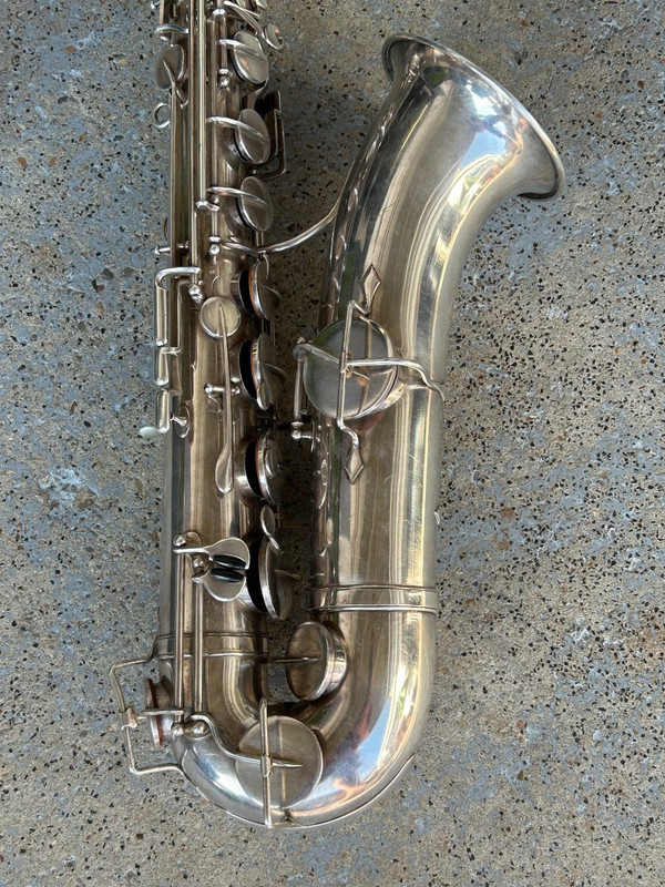 Saxophone - Saxo En Métal Argenté De Marque Couesnon & Cie Vers 1930