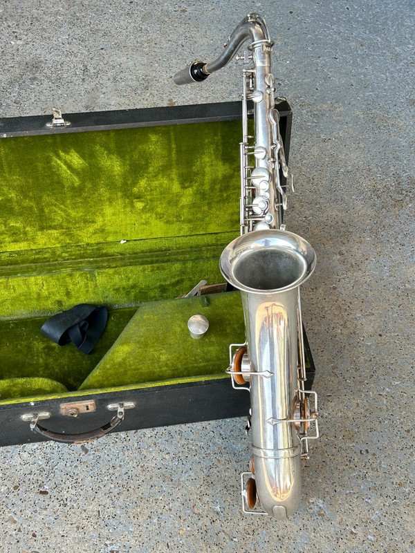 Saxophone - Saxo En Métal Argenté De Marque Couesnon & Cie Vers 1930