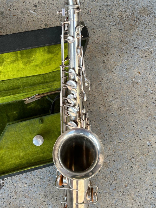 Saxophone - Saxo En Métal Argenté De Marque Couesnon & Cie Vers 1930