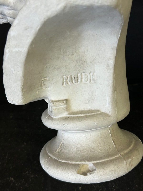 Rude François ( 1784-1855) D’après Tête De Gaulois Ancien Buste En Plâtre H 39 Cm