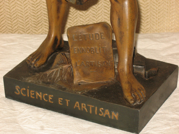 Large sculpture in regula by Emile Picault, 19th century Science et Artisan