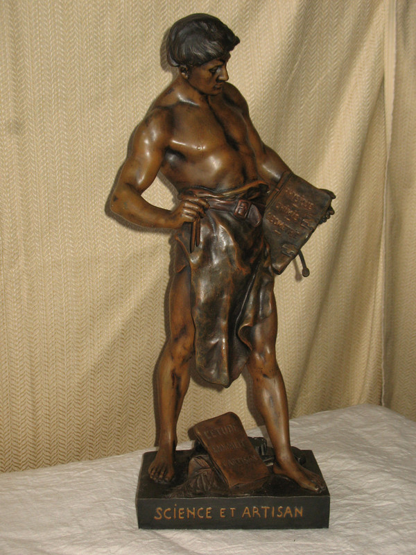 Large sculpture in regula by Emile Picault, 19th century Science et Artisan