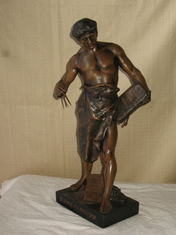 Large sculpture in regula by Emile Picault, 19th century Science et Artisan