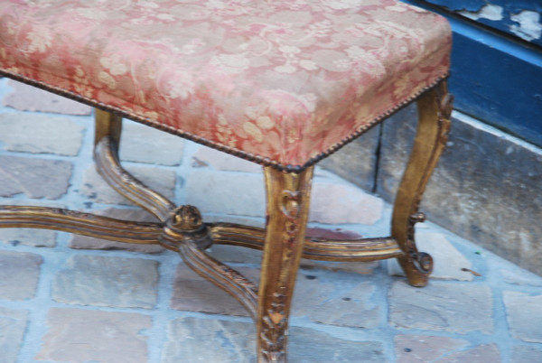 Regency Style Golden Wood Stool