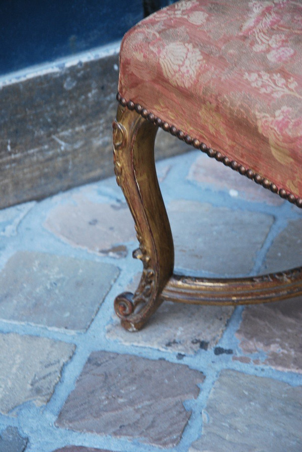 Regency Style Golden Wood Stool