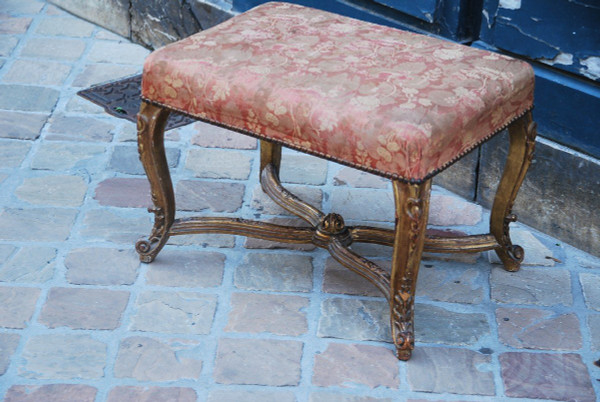 Regency Style Golden Wood Stool