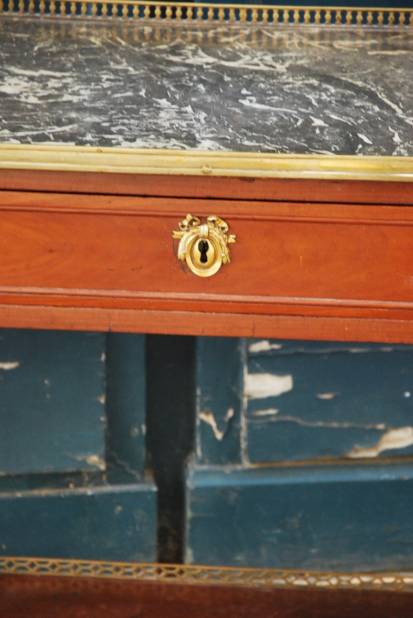 Half Moon Console In Mahogany Louis XVI Period Stamped By Nicolas Petit