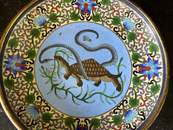 Cloisonné enamel plate China Late 19th century