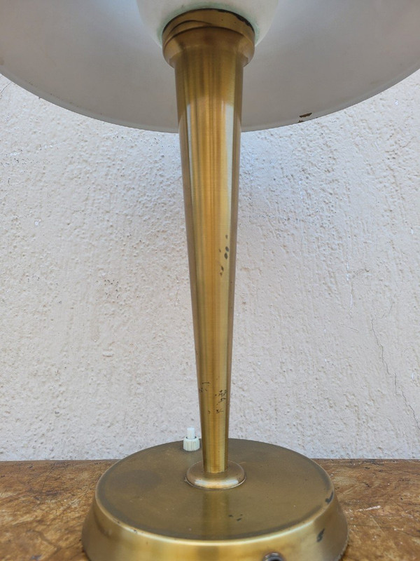 J Perzel, Brass Table Lamp, 20th Century