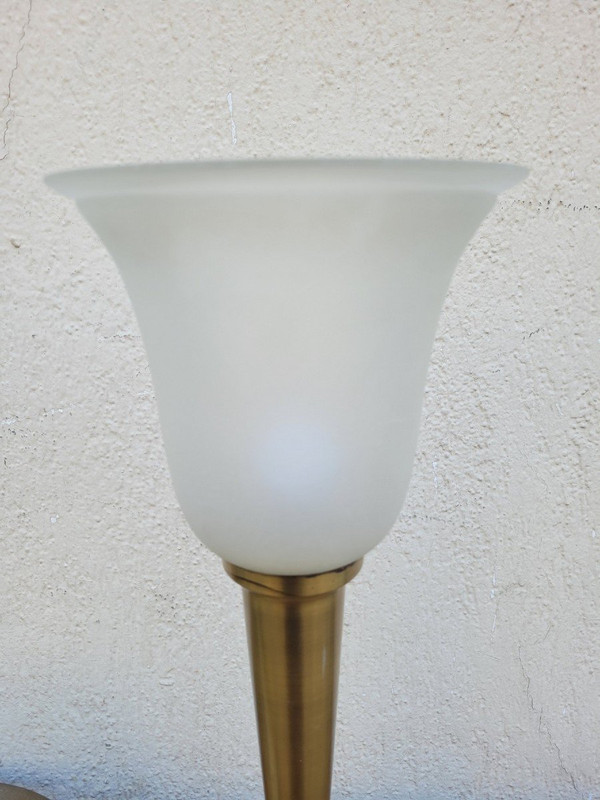 J Perzel, Brass Table Lamp, 20th Century