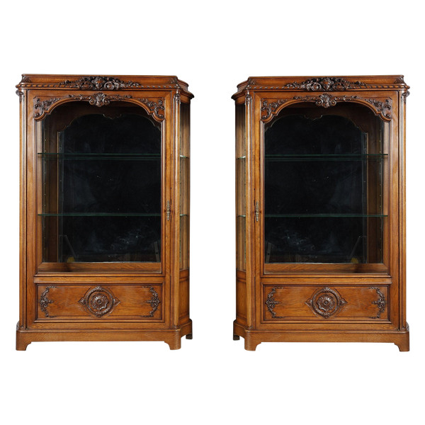 Pair of Regency-style display cabinet