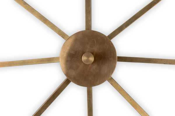 Angelo Lelli. Wall lamp, or suspension, in brass and opaline. Contemporary.