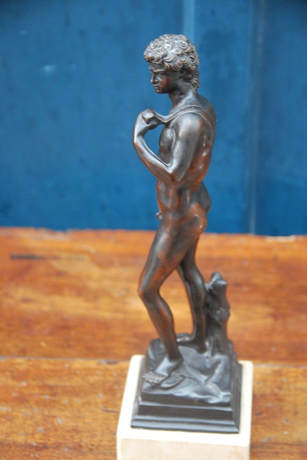 David, Sculpture En Bronze d'Après l'Antique, XIXe siècle