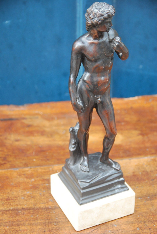 David, Sculpture En Bronze d'Après l'Antique, XIXe siècle