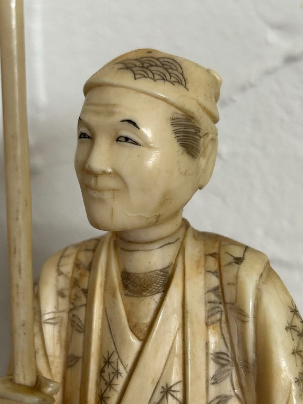 Okimono - Netsuke Sculpture En Ivoire Du Japon Fin XIXéme