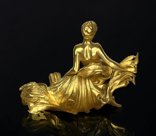 RAOUL LARCHE / CUP / INK BOTTLE SAYS “TO THE VICTORIOUS NYMPH IN GILT BRONZE