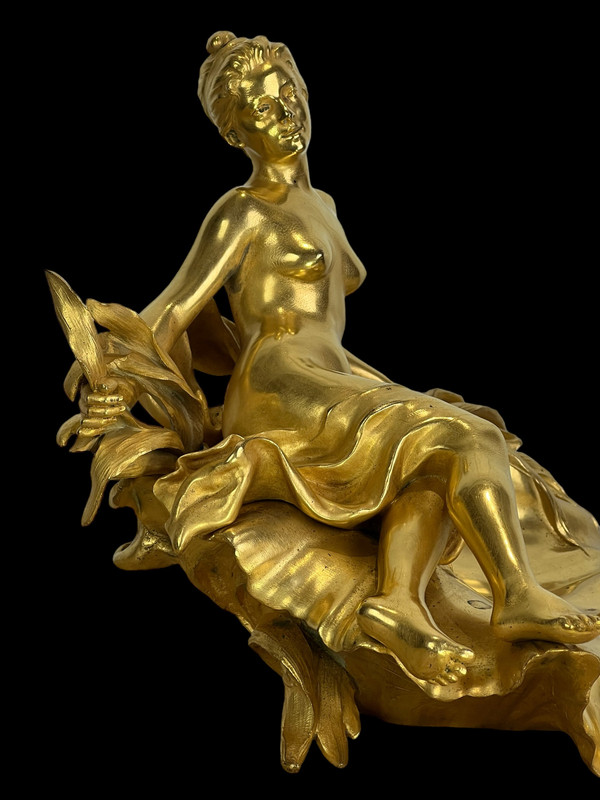 RAOUL LARCHE / CUP / INK BOTTLE SAYS “TO THE VICTORIOUS NYMPH IN GILT BRONZE