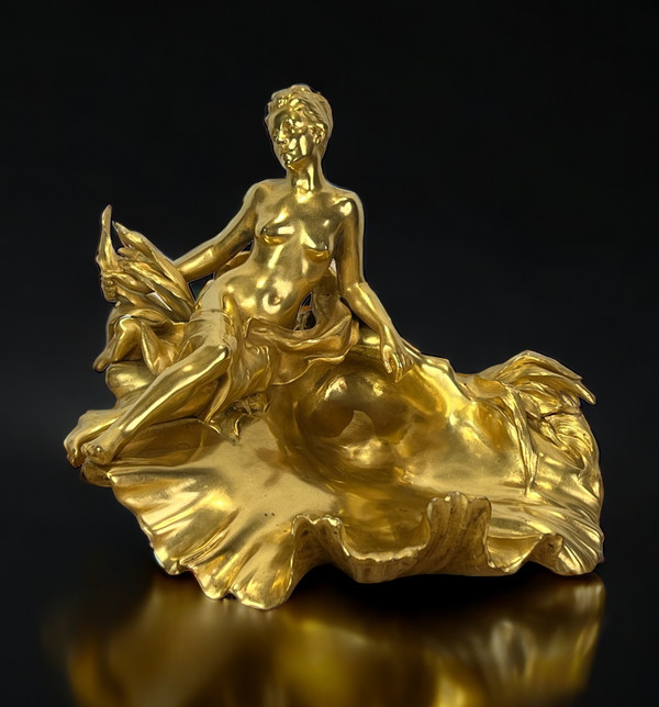 RAOUL LARCHE / CUP / INK BOTTLE SAYS “TO THE VICTORIOUS NYMPH IN GILT BRONZE