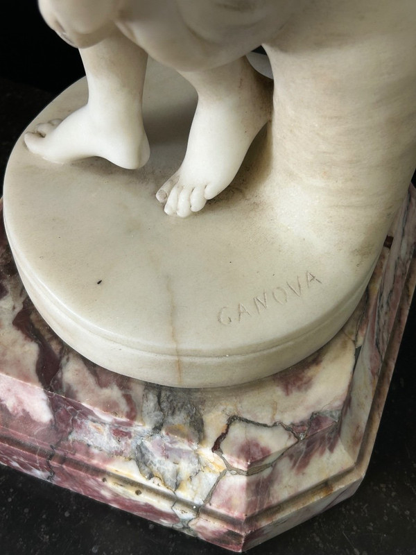 Antonio Canova (1757- 1822) Nach - Die Tänzerin - Italien - Skulptur Aus Alabaster 19.