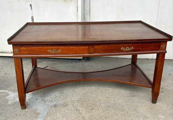 20th Century Empire Style Mahogany Rack And Pinion Bookcase Table